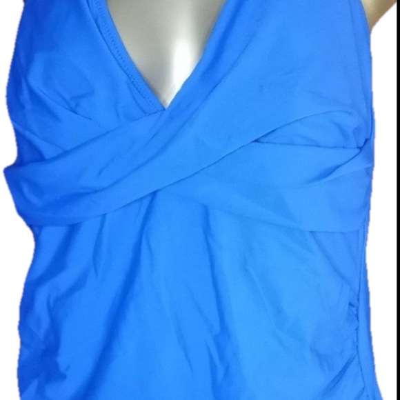 Vibrant Blue‎ Wrap Tank One Piece Swimwear - Picture 3 of 5